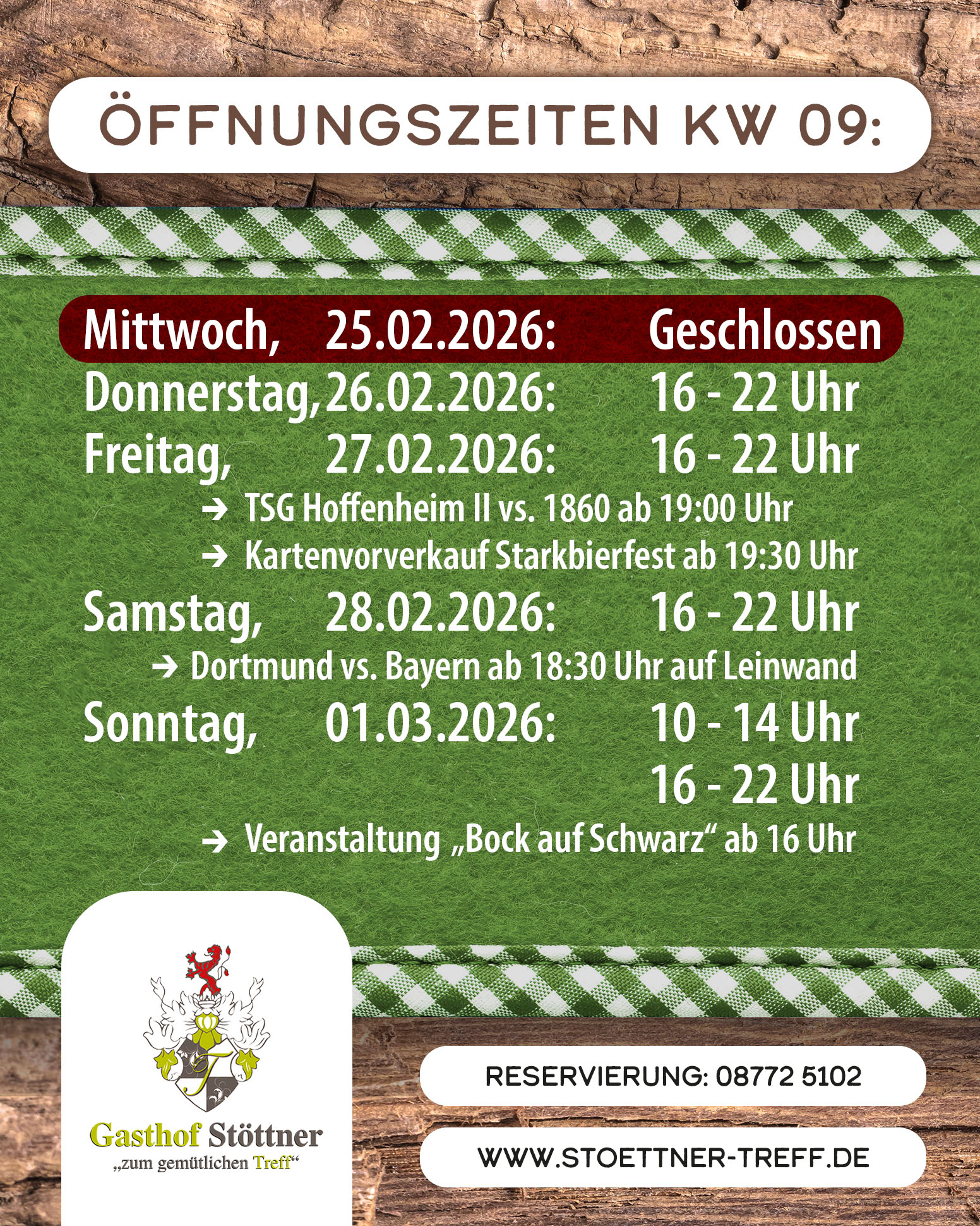 Öffnungszeiten KW09 NEU